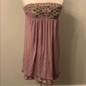 Lavender Maxi Dress With Floral Embroidery